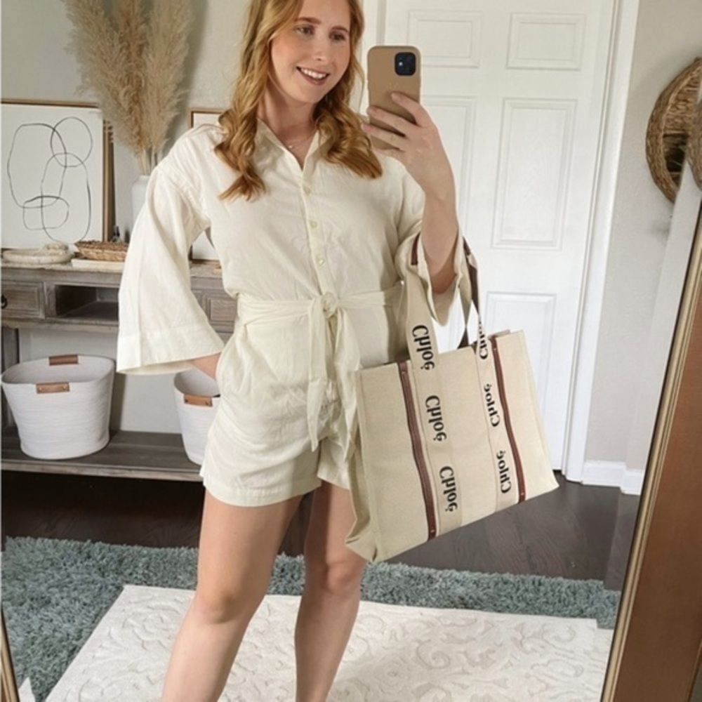 Free Assembly white sleeved romper